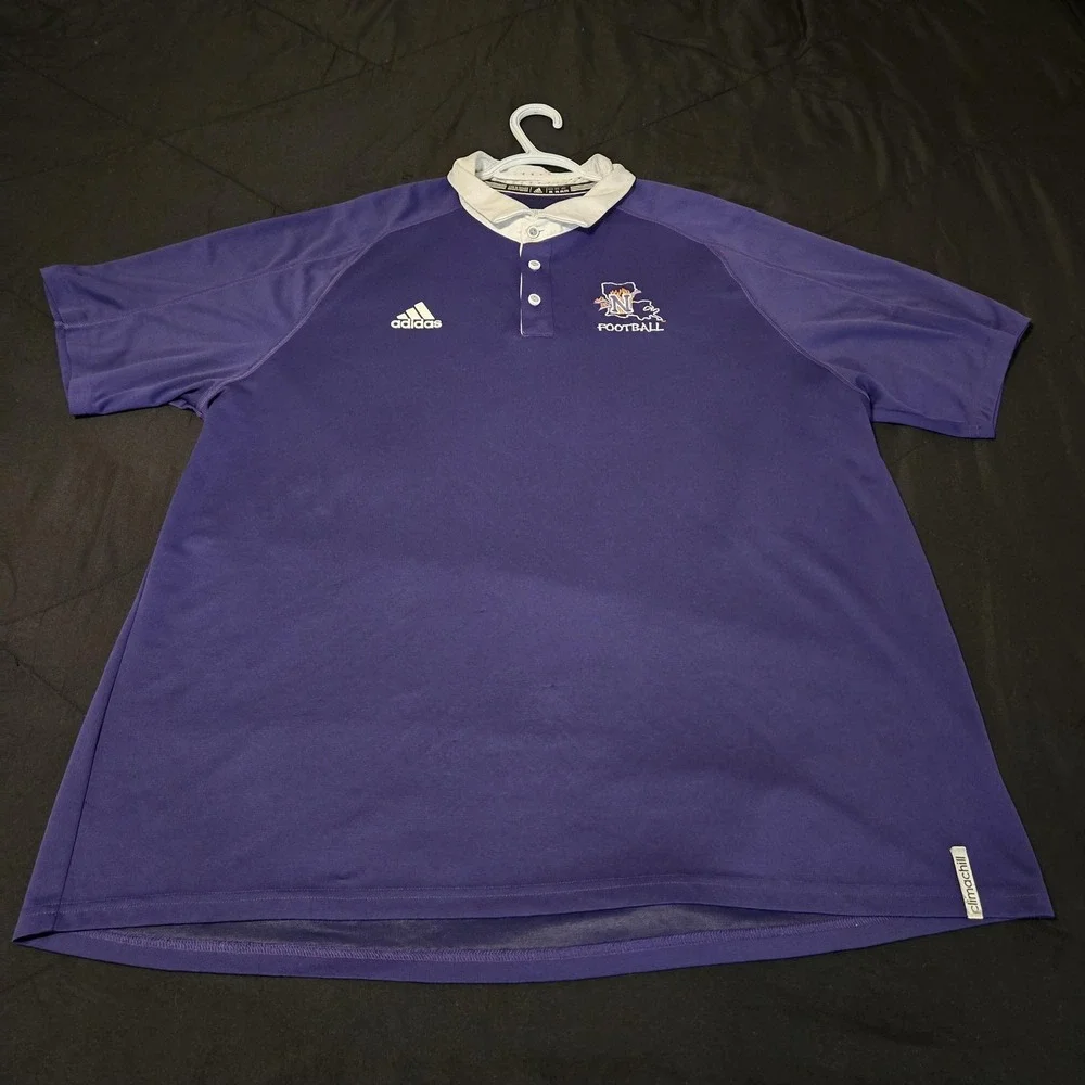 Northwestern State Demons Shirt Mens 2XL Purple NCAA Football Adidas‎ Climachill